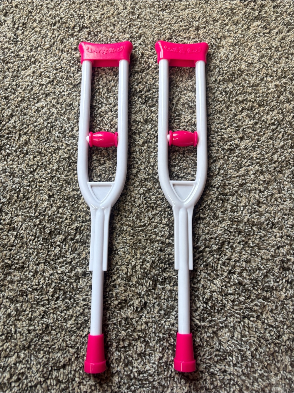 My Life As brand doll crutches in pink and white for 18-inch doll